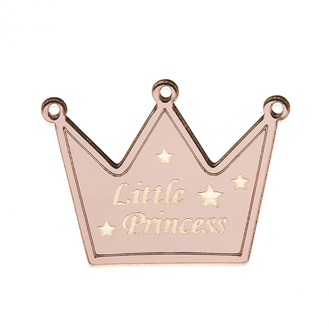 Διακοσμητικό Πλεξιγκλάς Κορώνα Little Princess Rose Gold 5cm 
