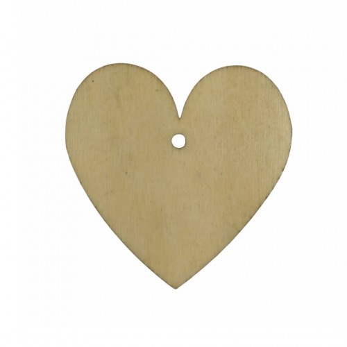 Ξύλινο Διακοσμητικό Καρδιά Φυσικό 4.5x4.5cm