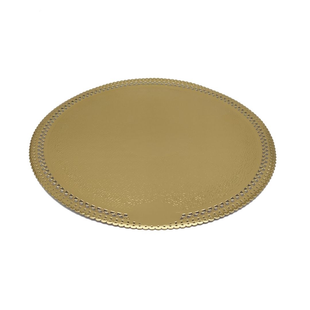 Δίσκος Στρογγυλός Χάρτινος Χρυσός 30cm
