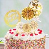 Cake Topper Γενεθλίων Χρυσά Σετ 12τμχ