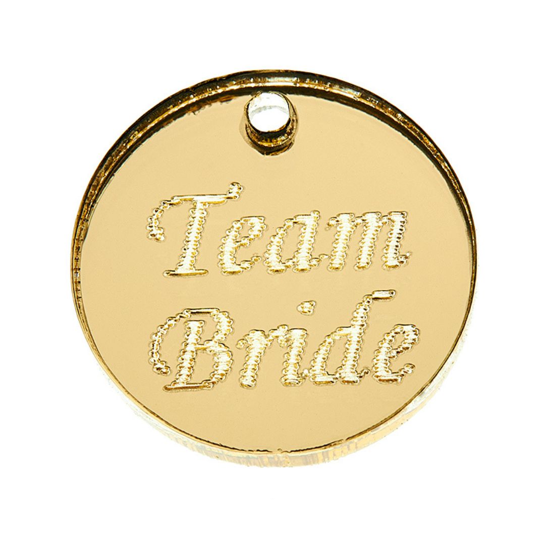 Διακοσμητικό Πλεξιγκλάς Team Bride Στρογγυλό Χρυσό 2cm