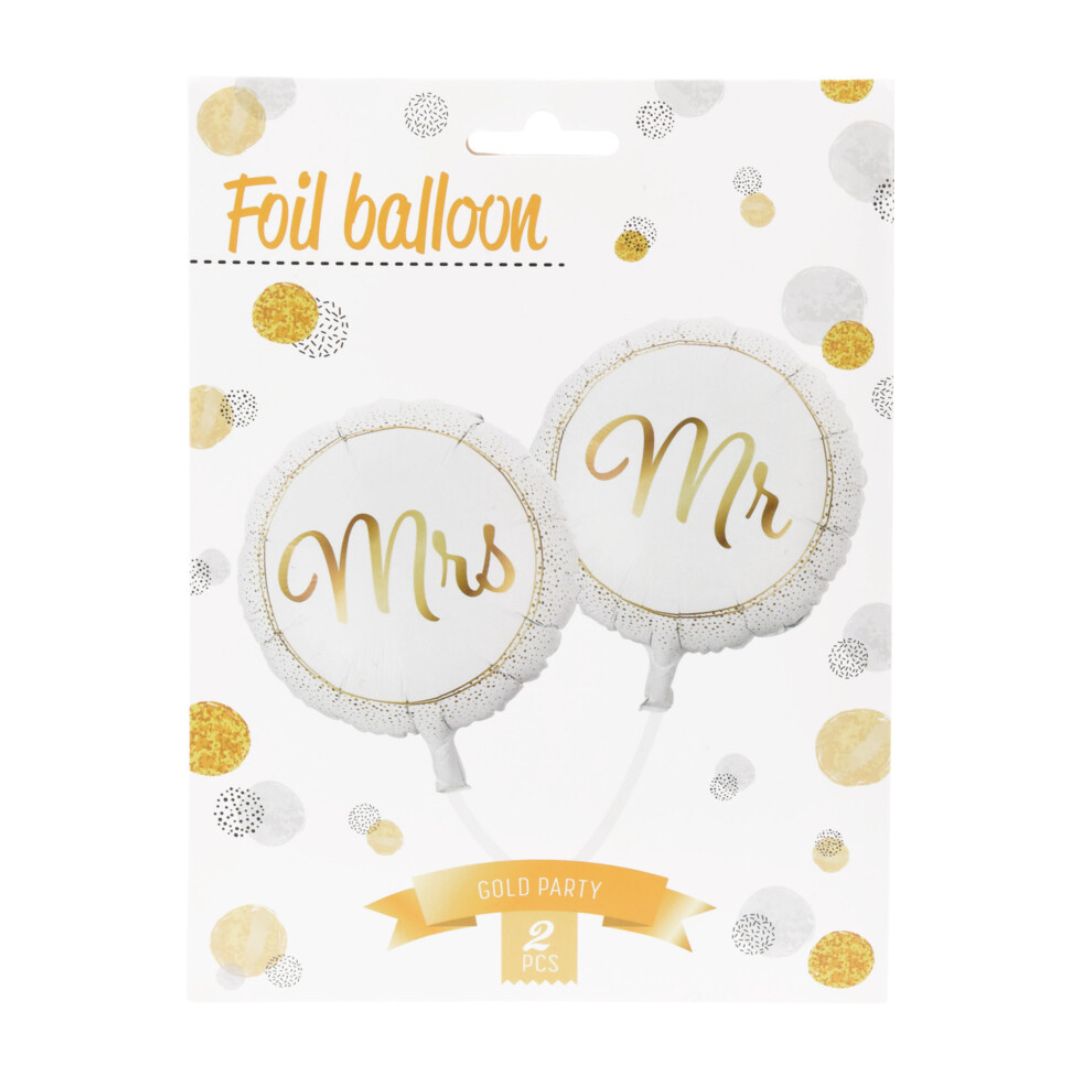 Μπαλόνια Foil Mr & Mrs Πακ 2τμχ