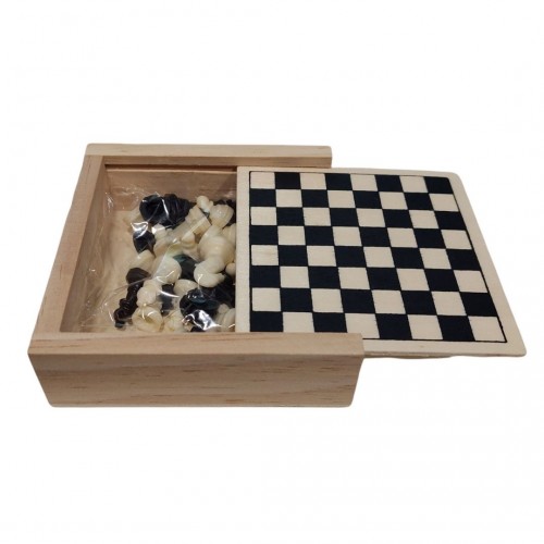Κουτάκι Ξύλινο Σκάκι Επιτραπέζιο 9x9x3cm