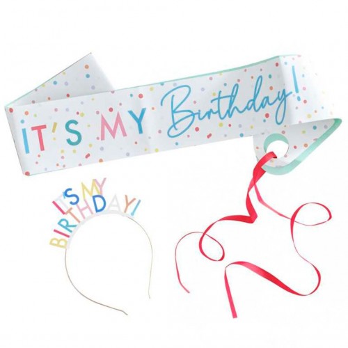 Σετ Κορδέλα & Στέκα "It's My Birthday"