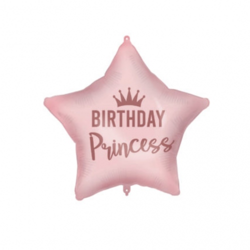 Μπαλόνι Foil Birthday Princess Αστέρι Ροζ 46cm