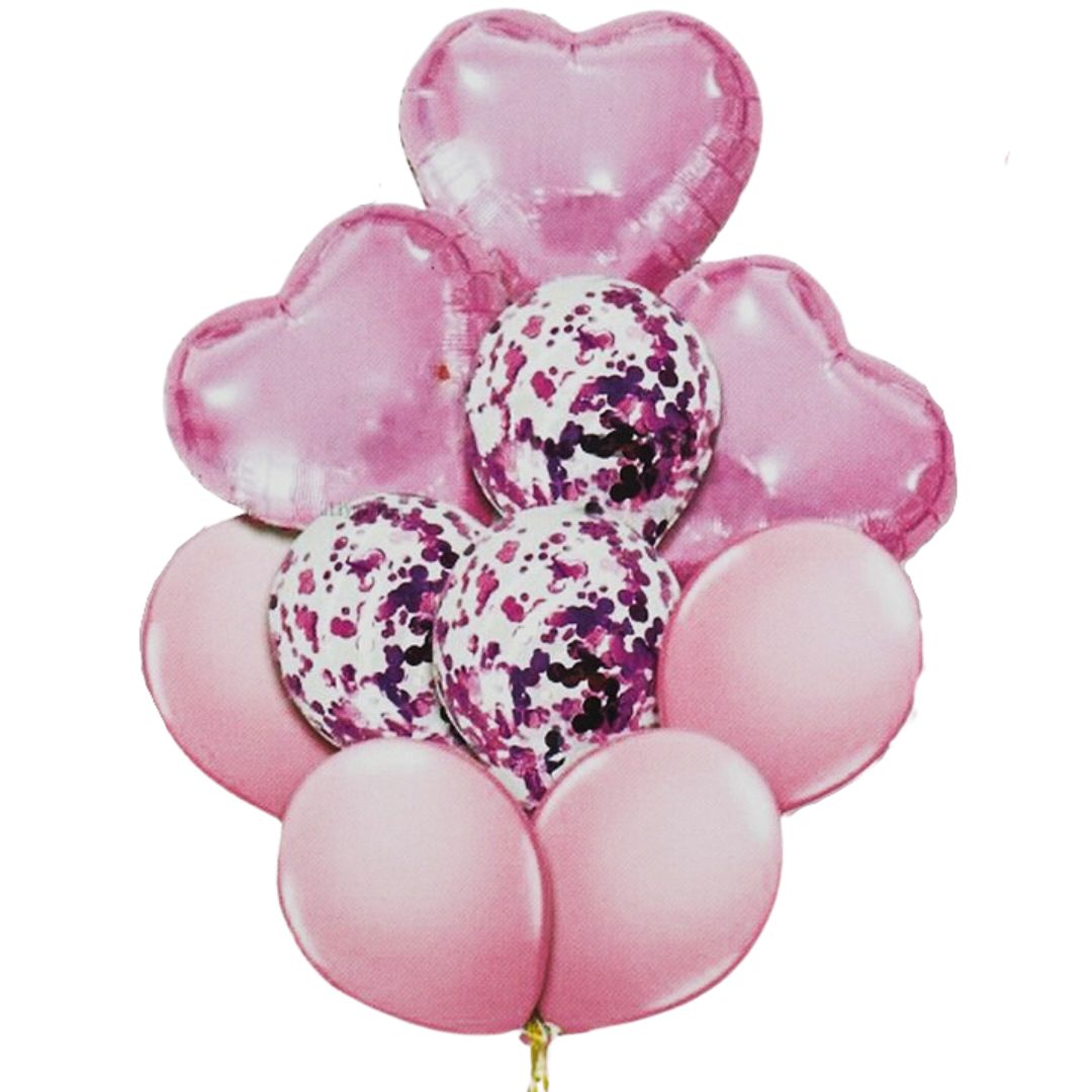 Μπαλόνια Ροζ Σύνθεση Σετ 10τμχ