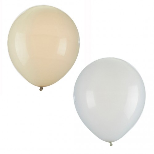 Μπαλόνια Λευκά & Εκρού Πακ 110τμχ