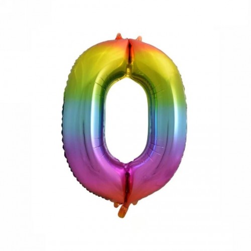 Μπαλόνι Foil No0 Rainbow Μεταλλικό 33cm