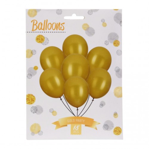 Μπαλόνια Χρυσά Πακ 18τμχ