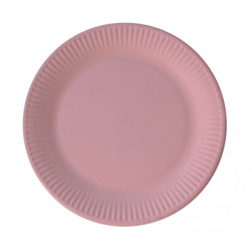 Πιάτα Χάρτινα Decorata Ροζ 23cm Πακ 8τμχ 