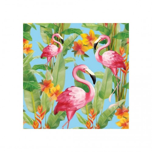 Χαρτοπετσέτα Ambiente Flamingo's Aqua 33x33cm Πακ 20τμχ