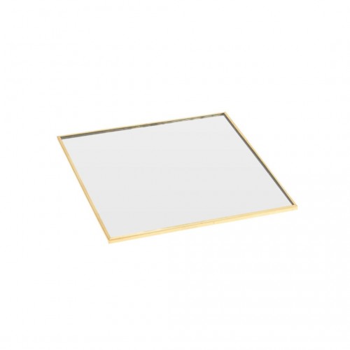 Δισκάκι Τετράγωνο Καθρέφτης Χρυσό Μεταλλικό Πλαίσιο 15cm