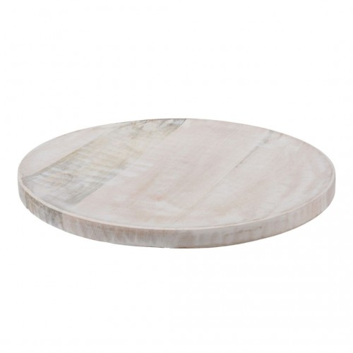 Δίσκος Ξύλινος Στρογγυλός Mango Wood Λευκός 38cm