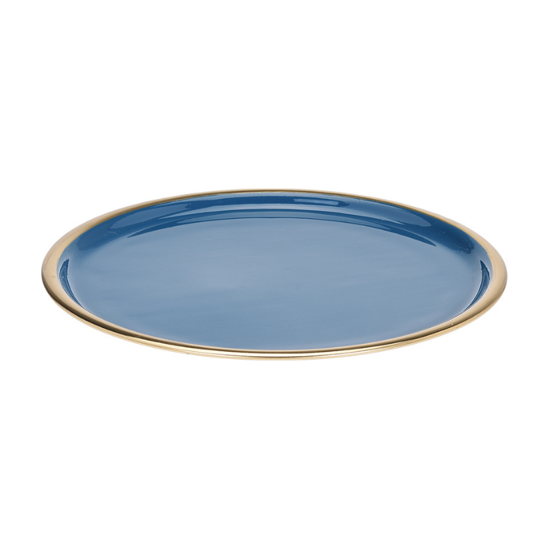 Δίσκος Μεταλλικός Μπλε με Χρυσό 36cm 
