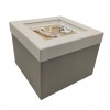 Κουτί Χάρτινο Γκρι Επενδυμένο με Άγκυρα & Κοχύλια 23x23x18cm