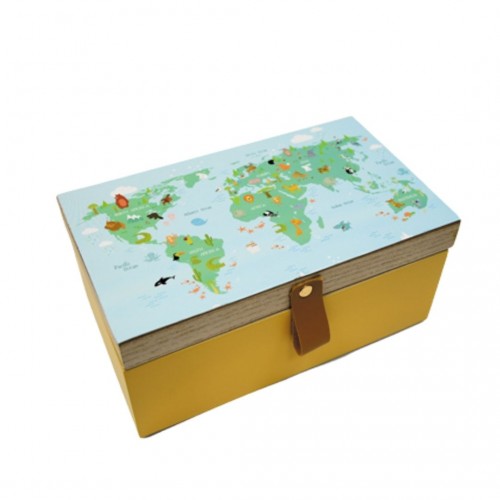 Κουτί Ξύλινο Χάρτης 24x14x10cm