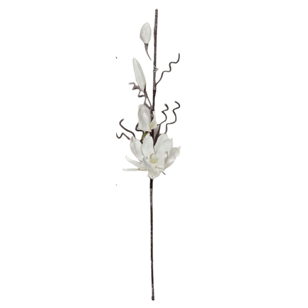 Κλαδί Foam με Λευκά Λουλούδια 98cm