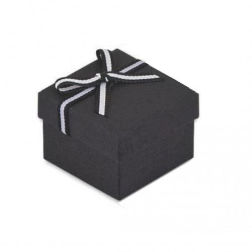 Κουτάκι Χάρτινο Μαύρο με Φιόγκο 4.5x4.5x3.5cm