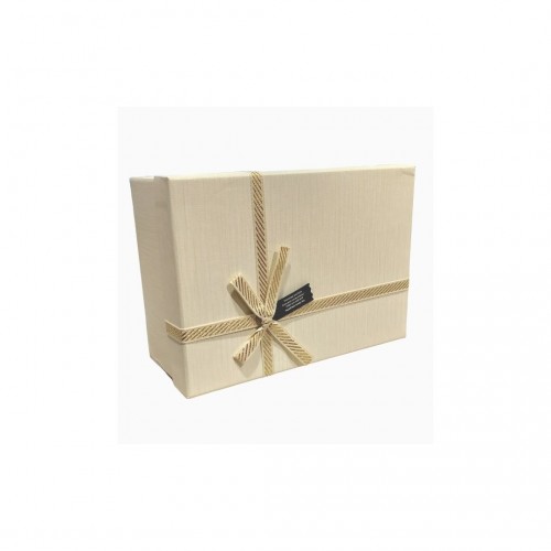 Κουτί Εκρού με Χρυσή Κορδέλα 17.5x12.5x6.5cm