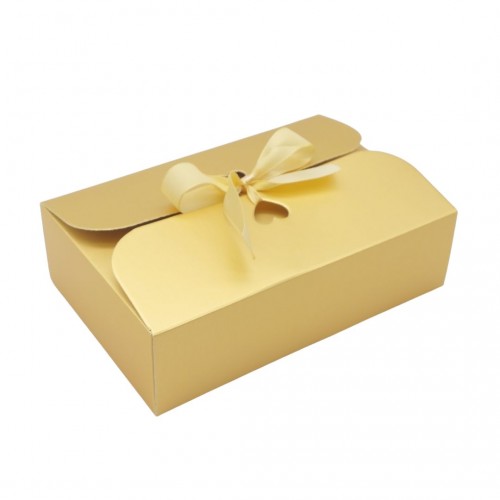 Κουτί Χάρτινο Χρυσό με Κορδέλα 11x17x5cm