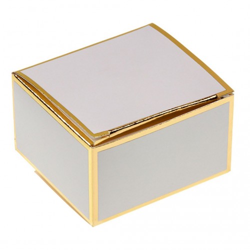 Κουτάκι Χάρτινο Λευκό Χρυσή Μπορντούρα 6x3.5x5.5cm
