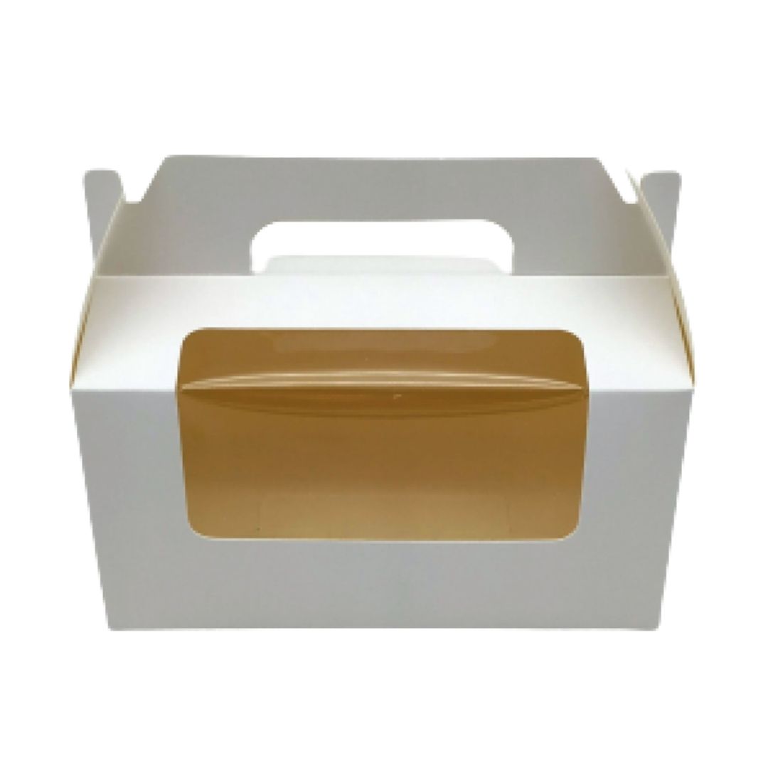 Κουτί Χάρτινο Με Λαβή & Παράθυρο Λευκό 16.5x9.5x9cm