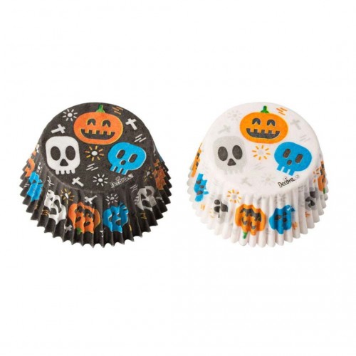 Φόρμες Ψησίματος Cupcakes Halloween Skulls Πακ 36τμχ