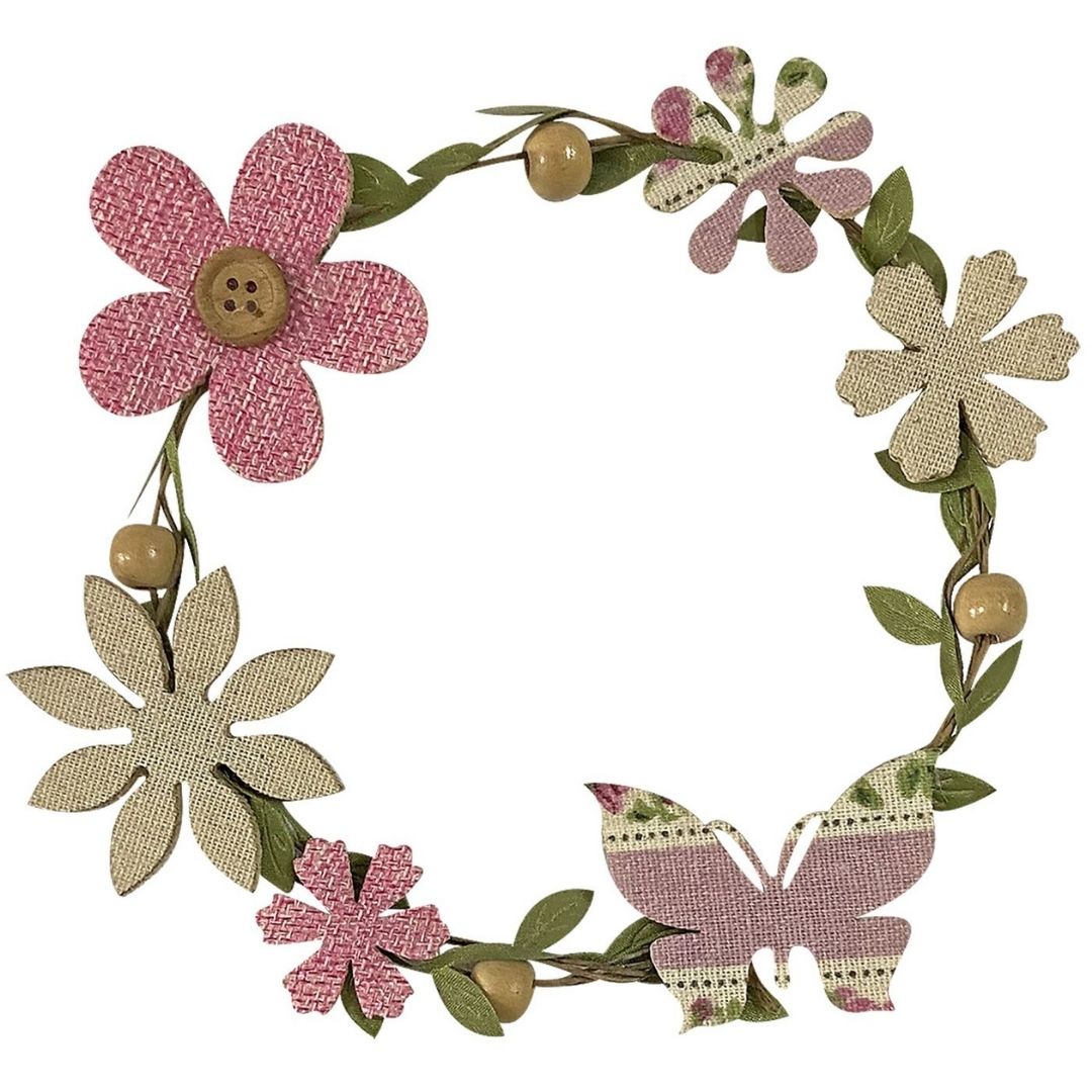 Στεφάνι Μεταλλικό με Πεταλούδες & Λουλούδια 16cm
