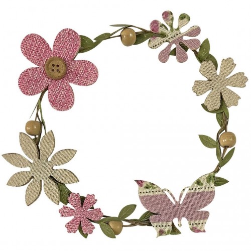 Στεφάνι Μεταλλικό με Πεταλούδες & Λουλούδια 16cm