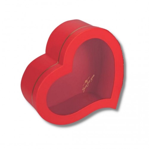 Κουτί Χάρτινο Καρδιά Κόκκινο με Παράθυρο 27x24.5x11cm
