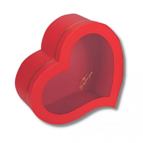 Κουτί Χάρτινο Καρδιά Κόκκινο με Παράθυρο 30x28x13cm