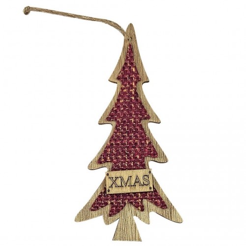 Ξύλινο Χριστουγεννιάτικο Στολίδι Κρεμαστό Δέντρο με Πλέξη 14cm