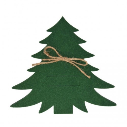 Θήκη για Μαχαιροπίρουνα Τσόχινη Χριστουγεννιάτικο Δέντρο Πράσινο Πακ 4τμχ
