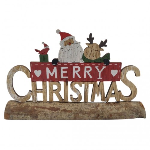 Merry Christmas Επιτραπέζιο Ξύλινο 21.5x13cm