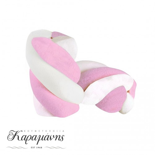 Marshmallows "Καραμάνης" Twist Ροζ - Λευκό Πακ 1kg