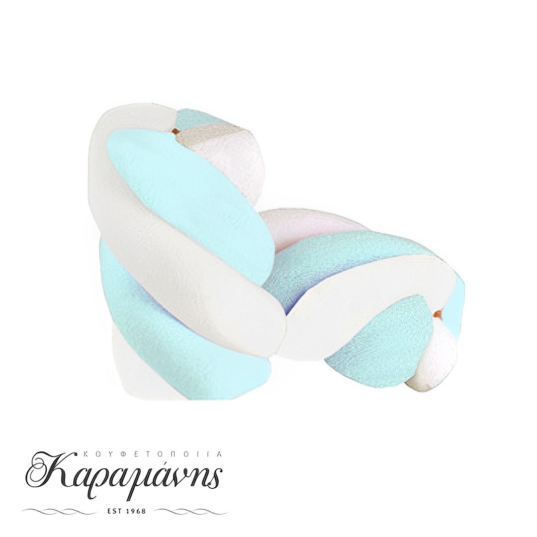 Marshmallows "Καραμάνης" Twist Γαλάζιο - Λευκό Πακ 1kg
