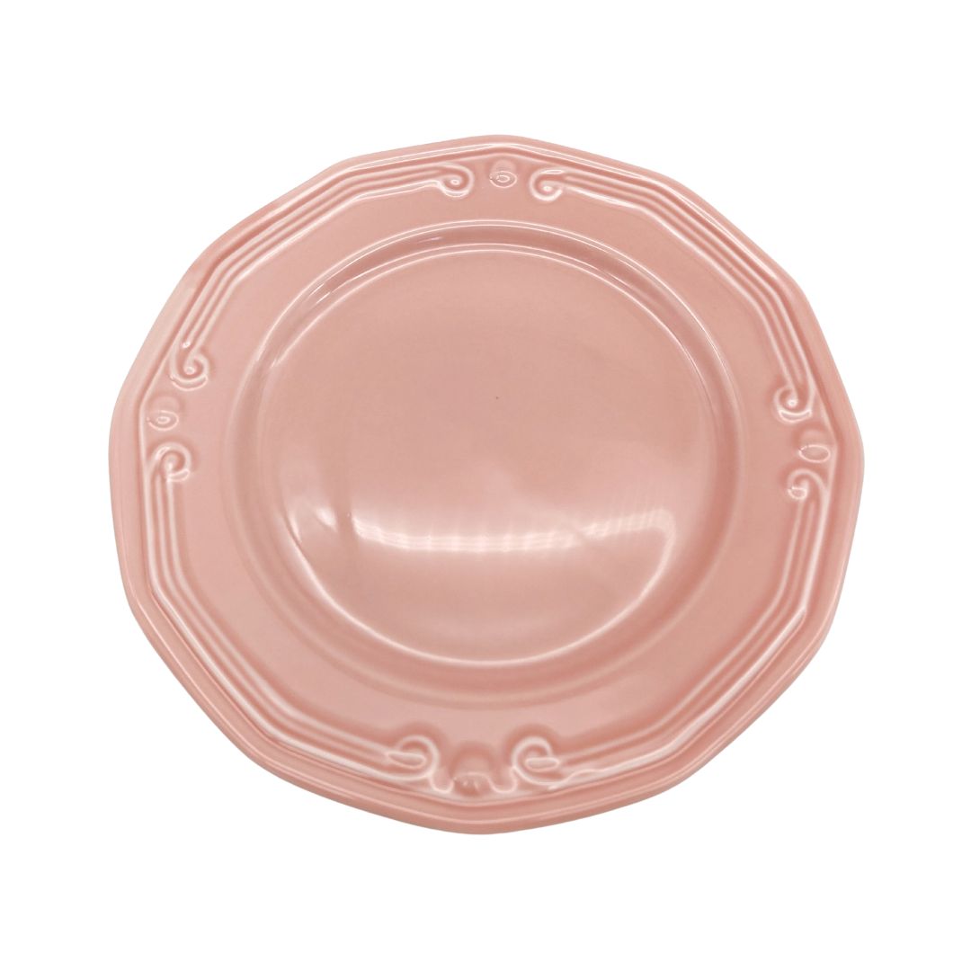 Πιάτο Γλυκού Πορσελάνινο Estia Ροζ 20cm