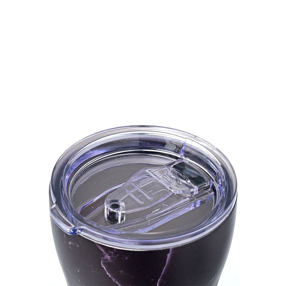 Estia Coffee Mug Save The Aegean Ποτήρι Θερμός με Καλαμάκι Black Marble 0.35lt