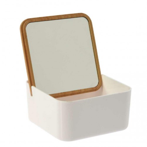 Κουτί Αποθήκευσης Τετράγωνο με Καθρέφτη 13x13x7cm