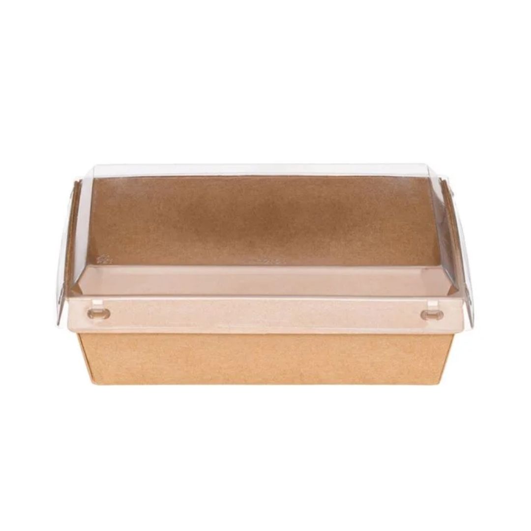 Χάρτινο Κουτί Φαγητού Kraft με PET Καπάκι 20x14x5cm 1000ml