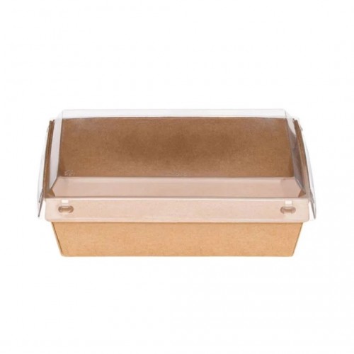 Χάρτινο Κουτί Φαγητού Kraft με PET Καπάκι 20x14x5cm 1000ml