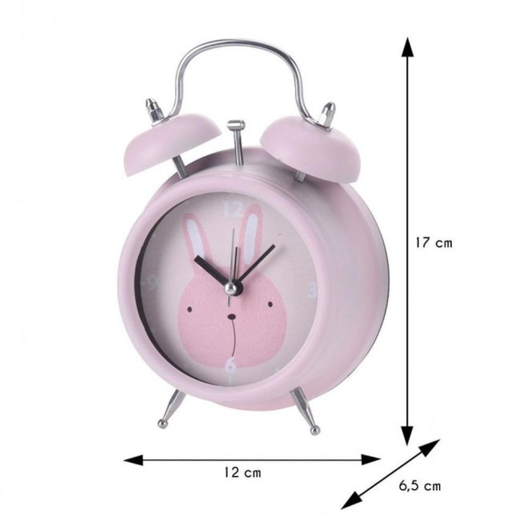 Ξυπνητήρι Παιδικό Λαγουδάκι Ροζ 12x6.5x17cm