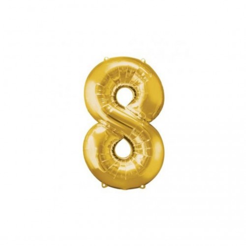 Μπαλόνι Αριθμός Χρυσό No8 10cm 