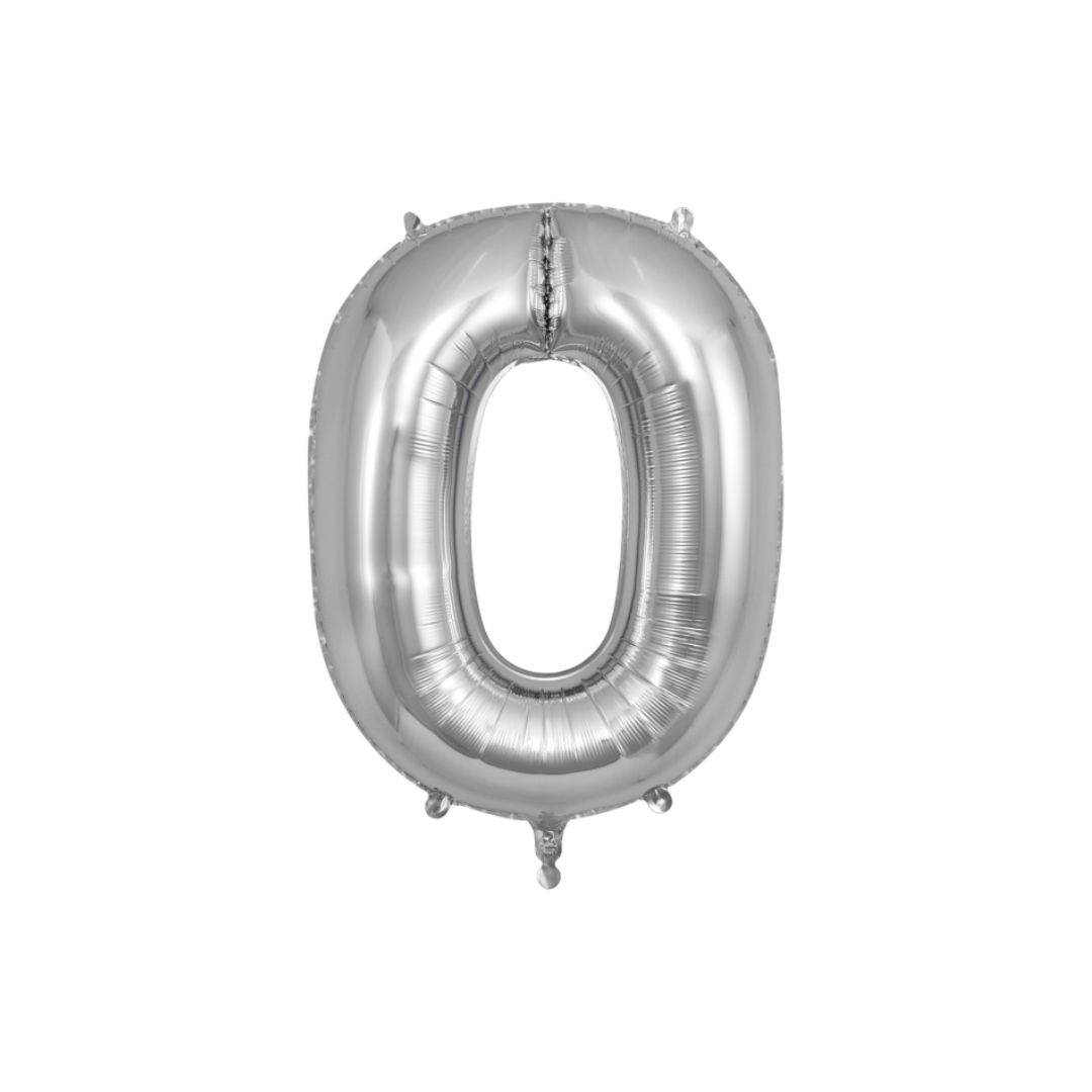 Μπαλόνι Αριθμός Ασημί Νο0 10cm