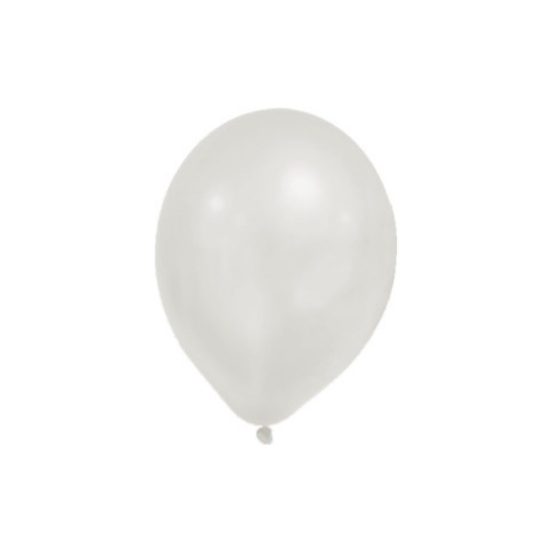 Μπαλόνια Metallic Pastel Άσπρο Πακέτο 8τμχ