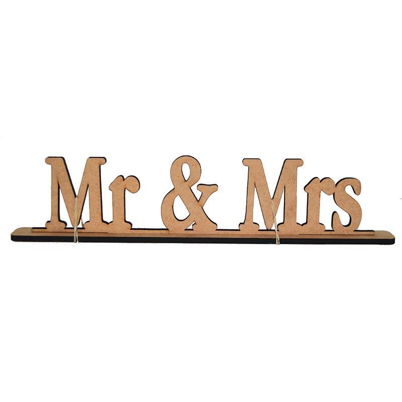 Ξύλινο Mr & Mrs με Βάση 40x9x3cm