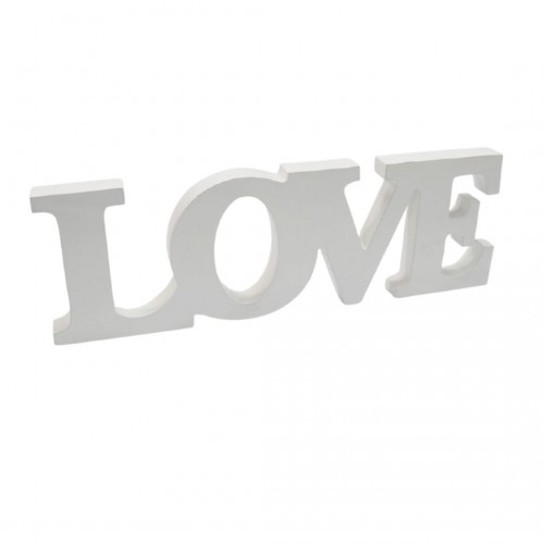 Ξύλινο Διακοσμητικό LOVE Λευκό 31.5x11x1.8cm