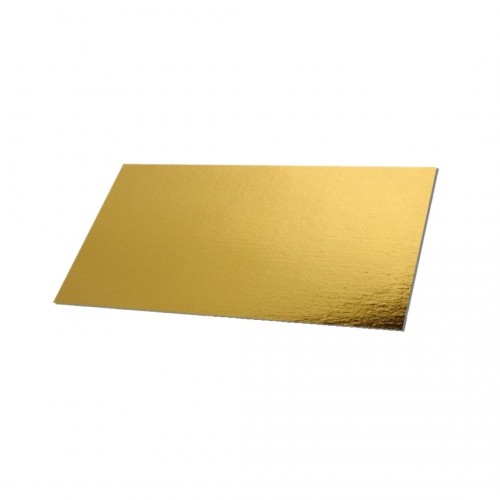 Βάση Τούρτας Χάρτινη Ορθογώνια Χρυσή 35x50cm Πακ 2τμχ