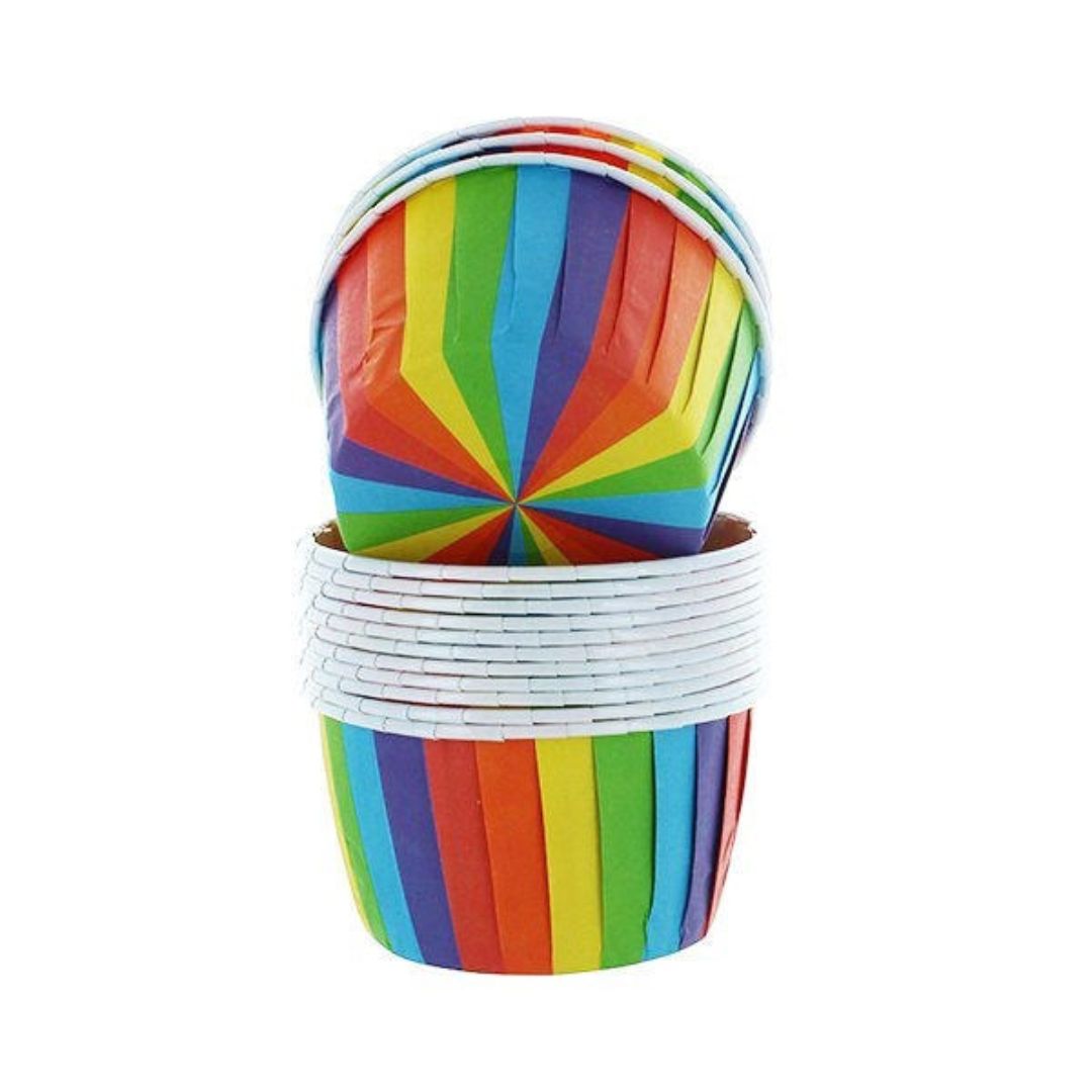 Θήκες Ψησίματος Χάρτινες Cupcakes Rainbow Πακ 24τμχ