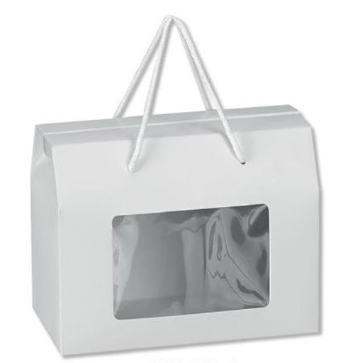 Κουτί Χάρτινο Λευκό με Παραθυράκι και Κορδόνι 20x11x15.5cm